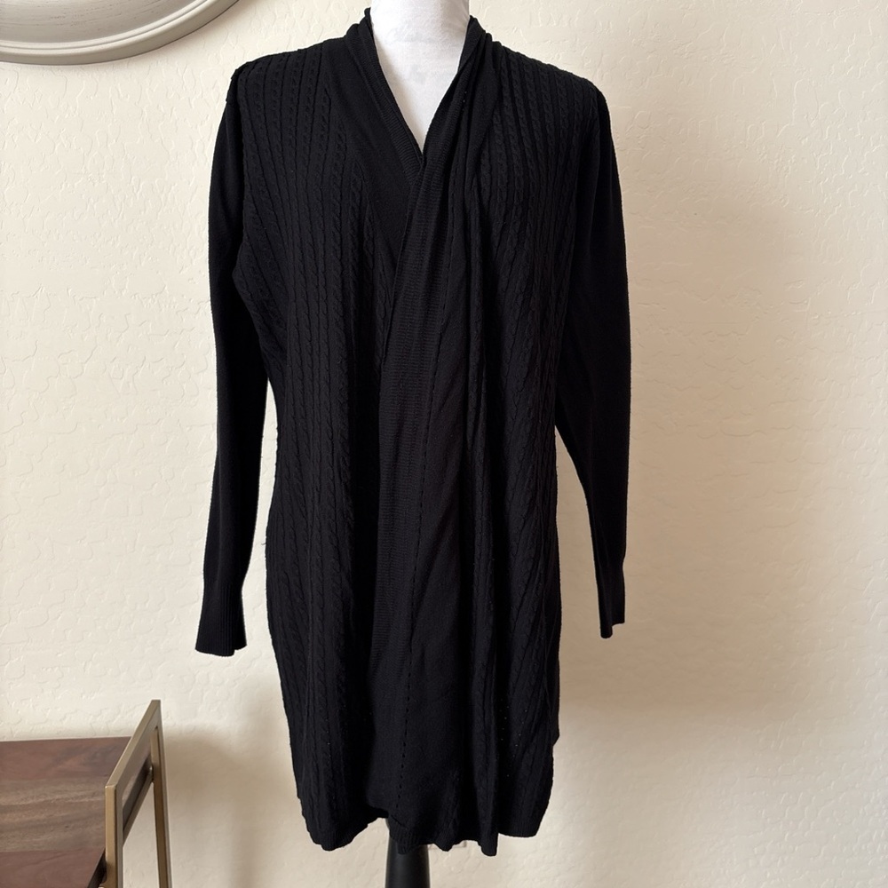 Vila Milano Black Women's wool blend Cardigan Sweater. XL